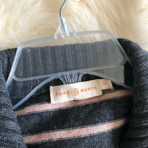 Tory Burch Stripe Wool Cashmere Button Sweater XS - Picture 3 of 9